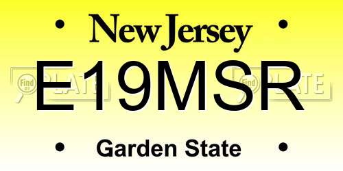 E19MSR New Jersey License Plate