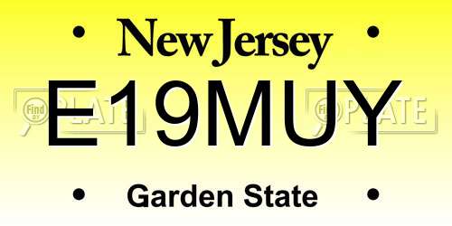 E19MUY New Jersey License Plate