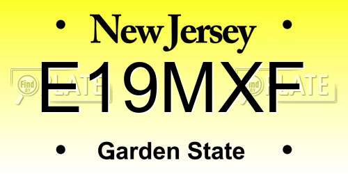 E19MXF New Jersey License Plate