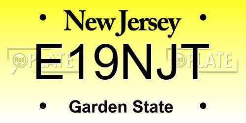 E19NJT New Jersey License Plate