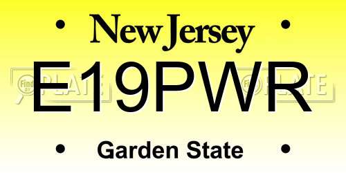 E19PWR New Jersey License Plate