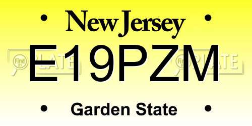 E19PZM New Jersey License Plate