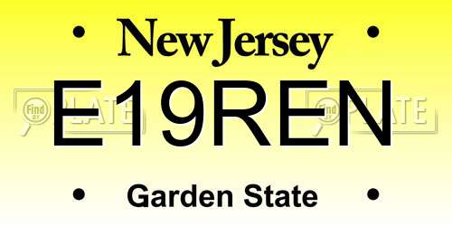 E19REN New Jersey License Plate