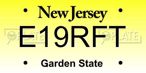 E19RFT New Jersey License Plate