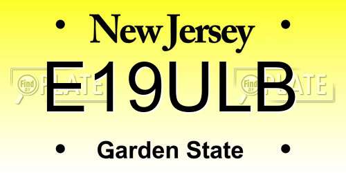 E19ULB New Jersey License Plate
