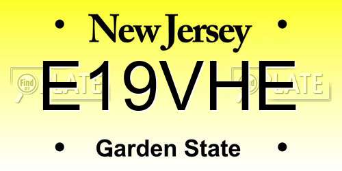 E19VHE New Jersey License Plate