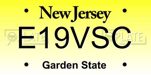 E19VSC New Jersey License Plate