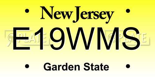 E19WMS New Jersey License Plate