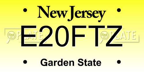 E20FTZ New Jersey License Plate