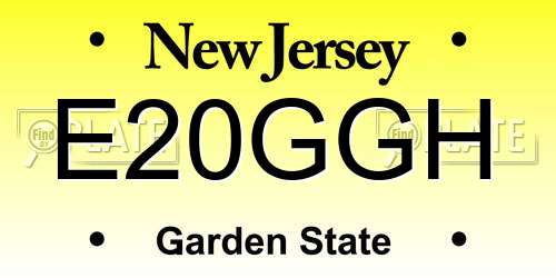 E20GGH New Jersey License Plate