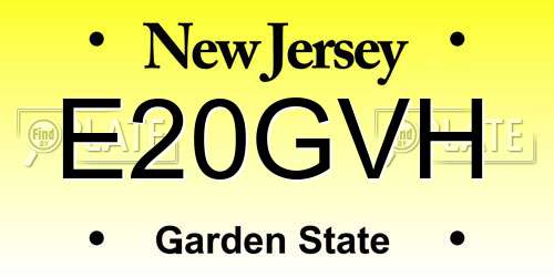 E20GVH New Jersey License Plate