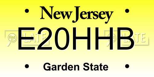 E20HHB New Jersey License Plate