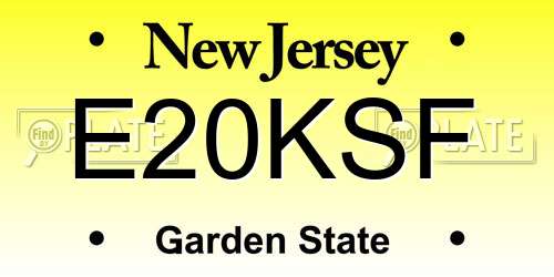E20KSF New Jersey License Plate