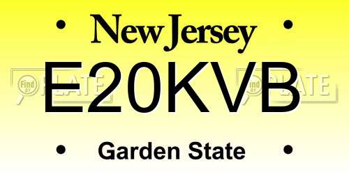 E20KVB New Jersey License Plate