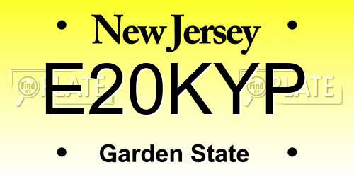 E20KYP New Jersey License Plate