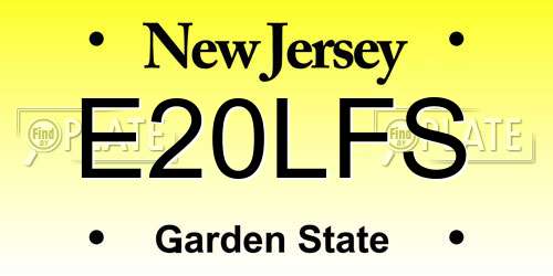 E20LFS New Jersey License Plate