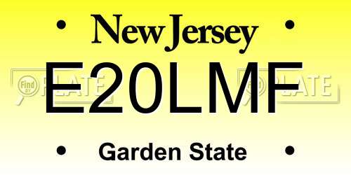 E20LMF New Jersey License Plate