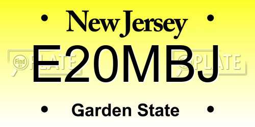 E20MBJ New Jersey License Plate