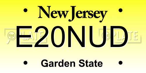 E20NUD New Jersey License Plate