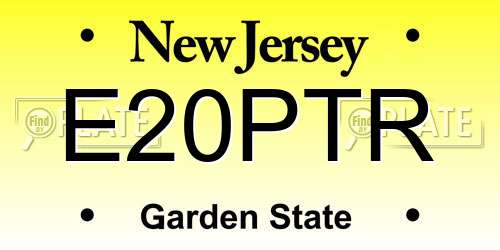 E20PTR New Jersey License Plate