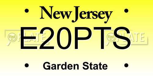 E20PTS New Jersey License Plate