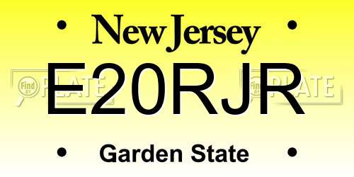 E20RJR New Jersey License Plate