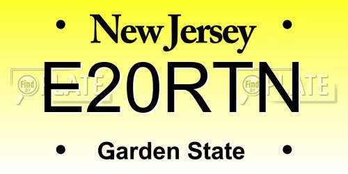 E20RTN New Jersey License Plate