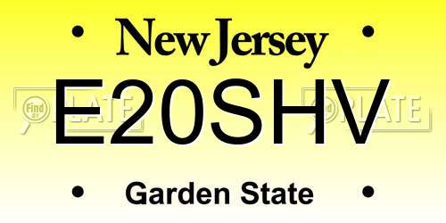 E20SHV New Jersey License Plate