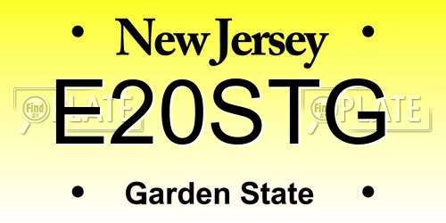 E20STG New Jersey License Plate
