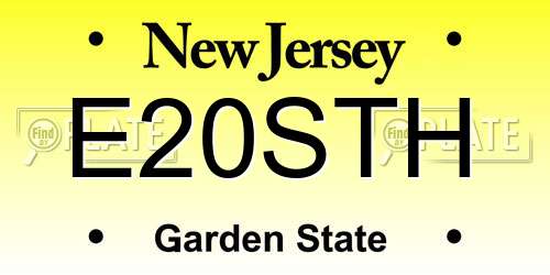 E20STH New Jersey License Plate