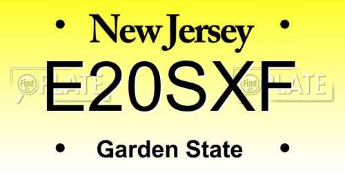 E20SXF New Jersey License Plate