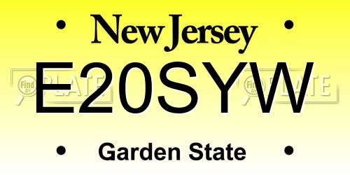 E20SYW New Jersey License Plate