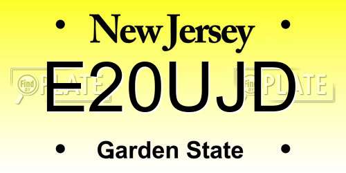 E20UJD New Jersey License Plate