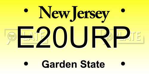 E20URP New Jersey License Plate