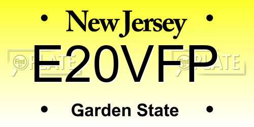 E20VFP New Jersey License Plate