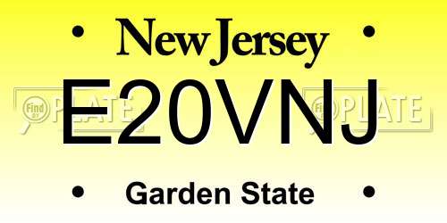 E20VNJ New Jersey License Plate