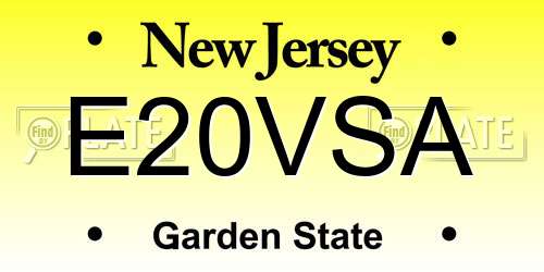 E20VSA New Jersey License Plate