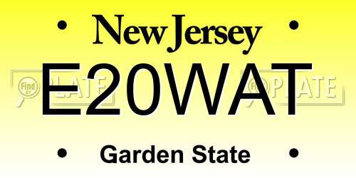 E20WAT New Jersey License Plate