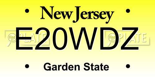 E20WDZ New Jersey License Plate