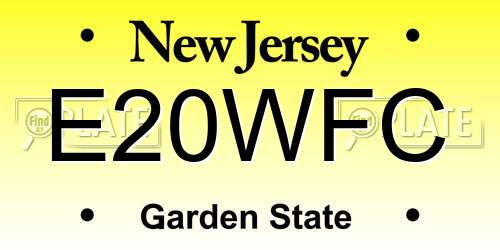 E20WFC New Jersey License Plate