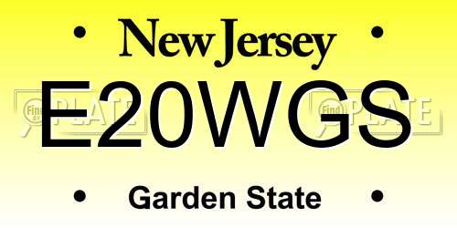 E20WGS New Jersey License Plate