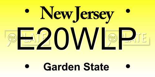 E20WLP New Jersey License Plate
