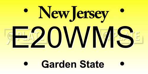 E20WMS New Jersey License Plate