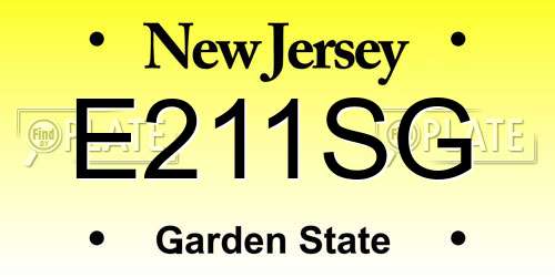 E211SG New Jersey License Plate