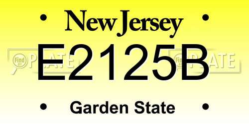 E2125B New Jersey License Plate