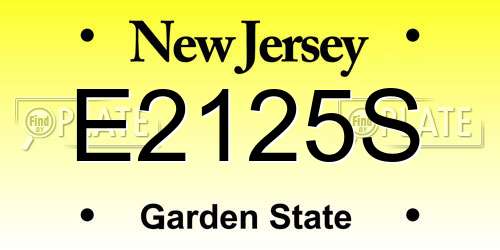 E2125S New Jersey License Plate
