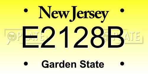 E2128B New Jersey License Plate