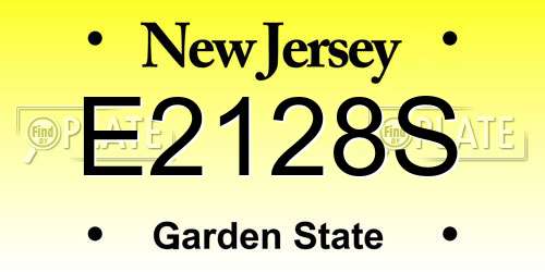 E2128S New Jersey License Plate