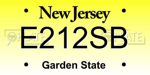 E212SB New Jersey License Plate