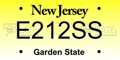 E212SS New Jersey License Plate